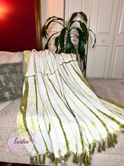 Moss Green tie dye handloom organic Indian cotton throw