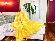 Yellow tie dye handloom organic Indian cotton throw
