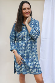 Vine Indigo Hand Block Print Tunic