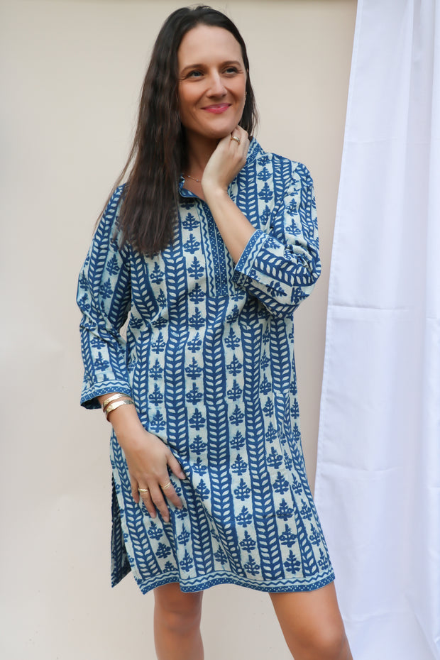 Vine Indigo Hand Block Print Tunic