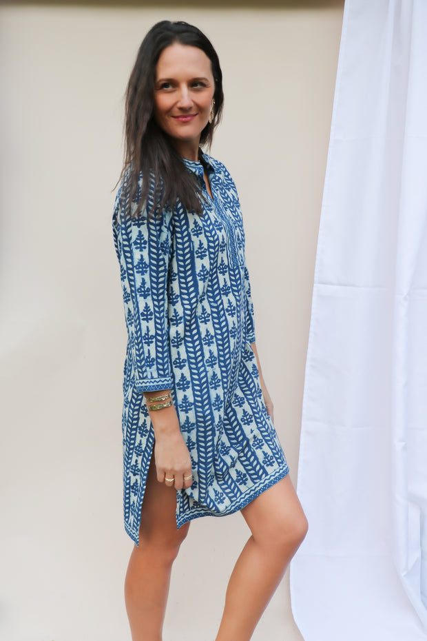 Vine Indigo Hand Block Print Tunic