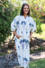 Lila Kaftan Midi Dress - Blue
