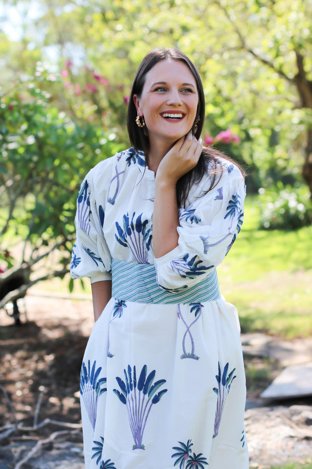 Lila Kaftan Midi Dress - Blue