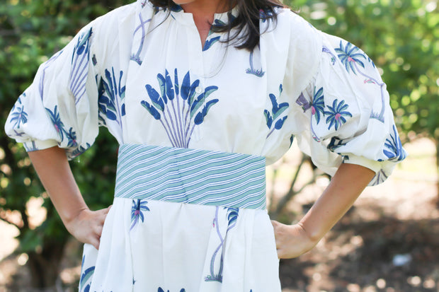 Lila Kaftan Midi Dress - Blue