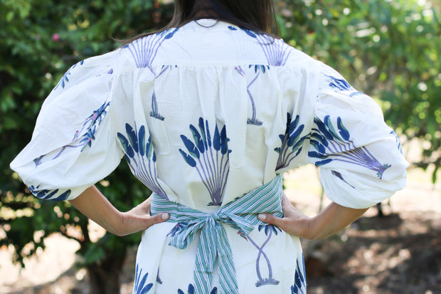Lila Kaftan Midi Dress - Blue