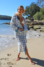Long Kimono Robe - Blue Flemingo