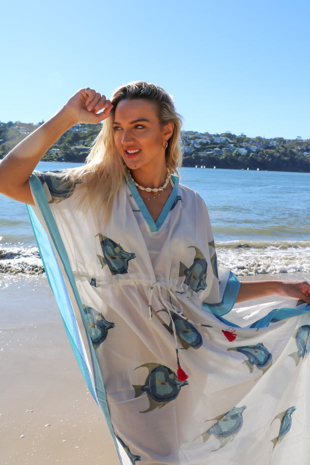 Matsya - Hand Block Print Long Kaftan