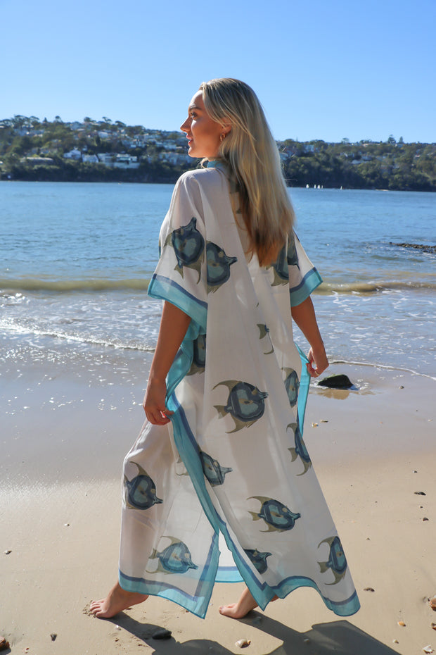Matsya - Hand Block Print Long Kaftan
