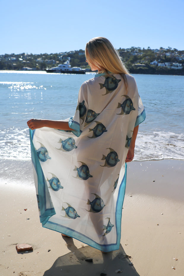 Matsya - Hand Block Print Long Kaftan