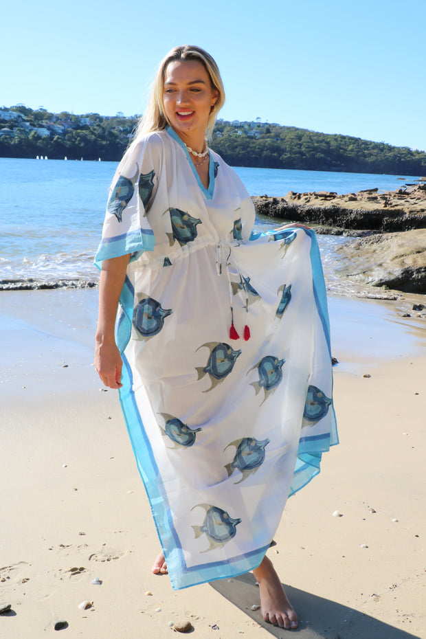 Matsya - Hand Block Print Long Kaftan