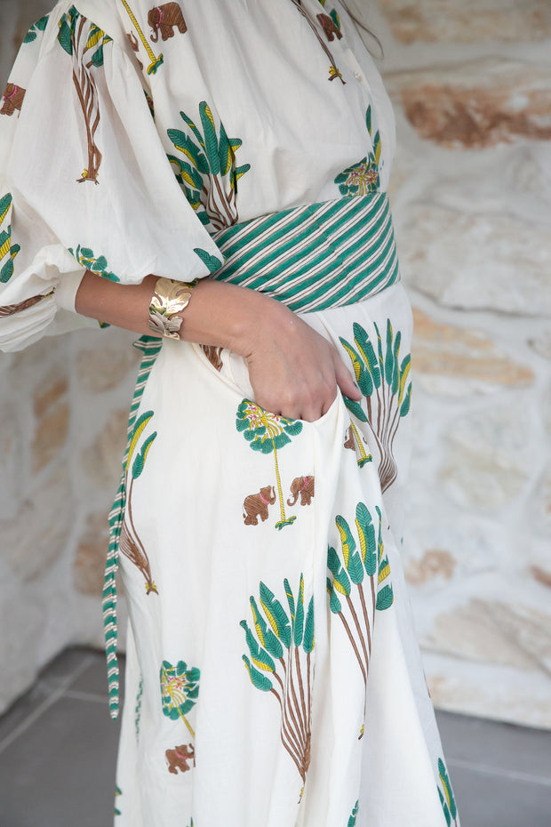 Maya Kaftan Midi Dress - Green