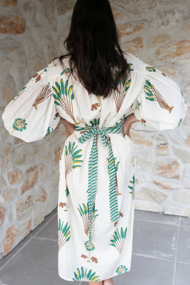 Maya Kaftan Midi Dress - Green