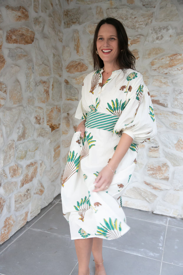 Maya Kaftan Midi Dress - Green