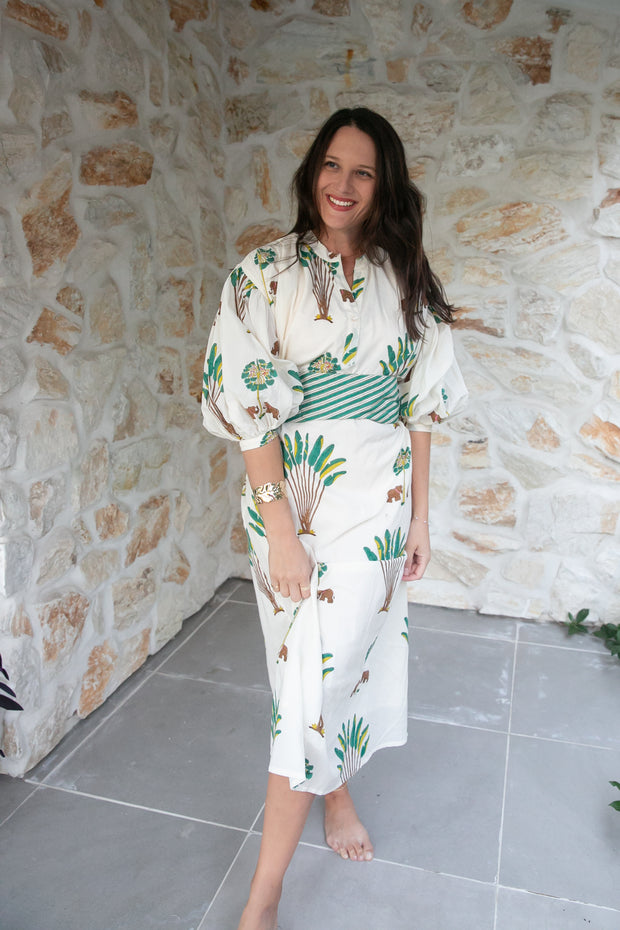 Maya Kaftan Midi Dress - Green