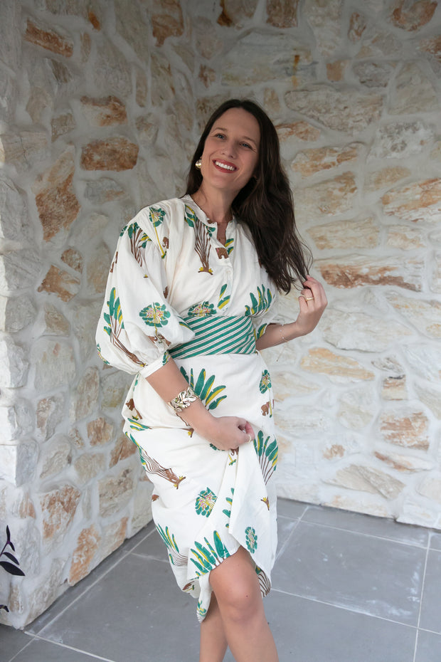 Maya Kaftan Midi Dress - Green