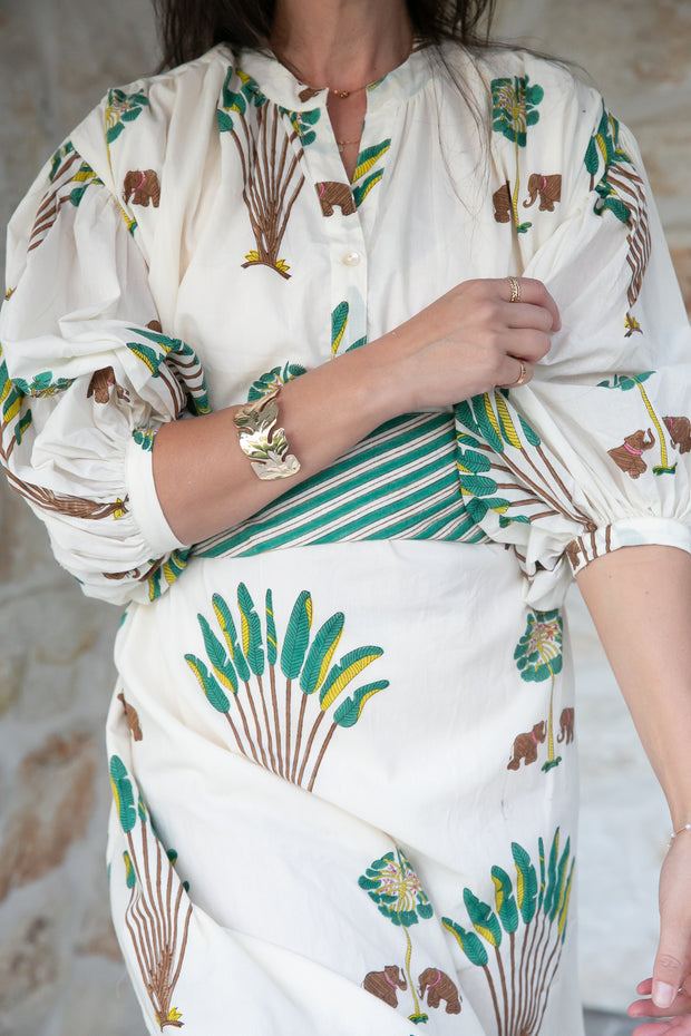 Maya Kaftan Midi Dress - Green