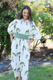 Palm Kaftan Midi Dress