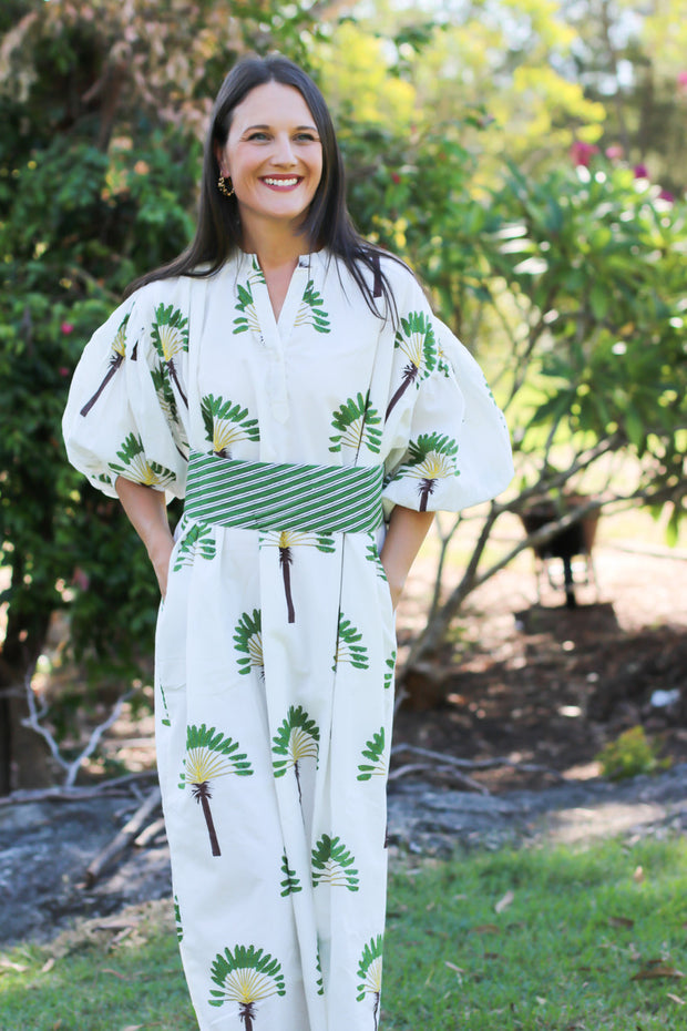 Palm Kaftan Midi Dress