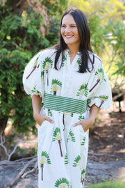 Palm Kaftan Midi Dress