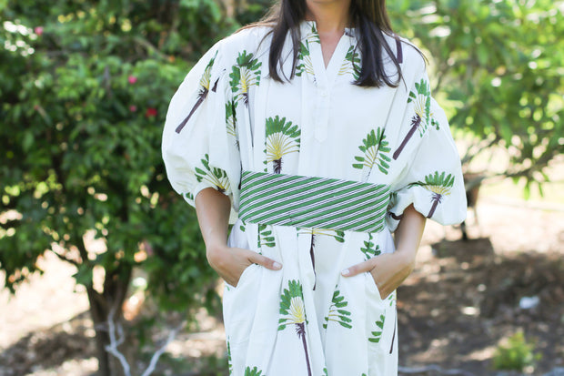 Palm Kaftan Midi Dress