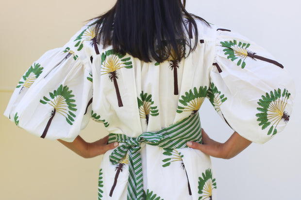Palm Kaftan Midi Dress
