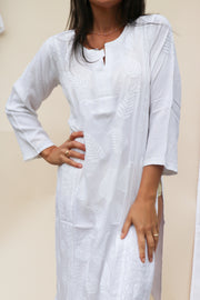 Parna - White Hand Embroidered Tunic