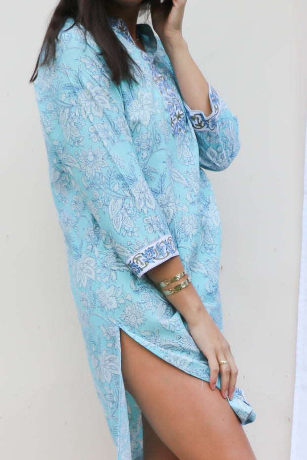 Sky Blue Hand Block Print Tunic