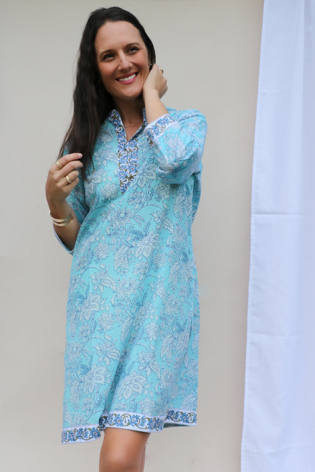 Sky Blue Hand Block Print Tunic