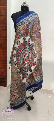 Khadi Cotton Silk Dupatta - Madhubani