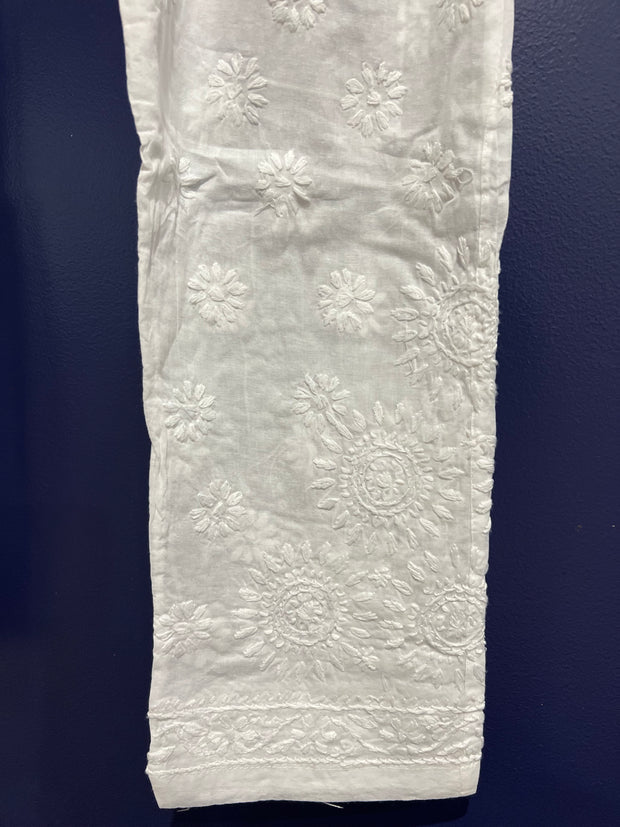 White Parallel Cotton Pants - Chakra