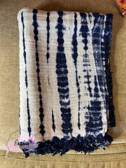 Indigo tie dye handloom organic Indian cotton throw