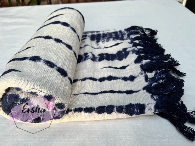 Indigo tie dye handloom organic Indian cotton throw