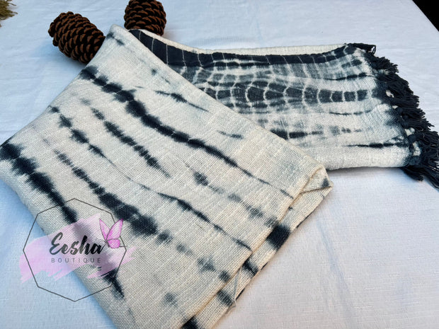 Indigo tie dye handloom organic Indian cotton throw