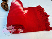 Red tie dye handloom organic Indian cotton throw