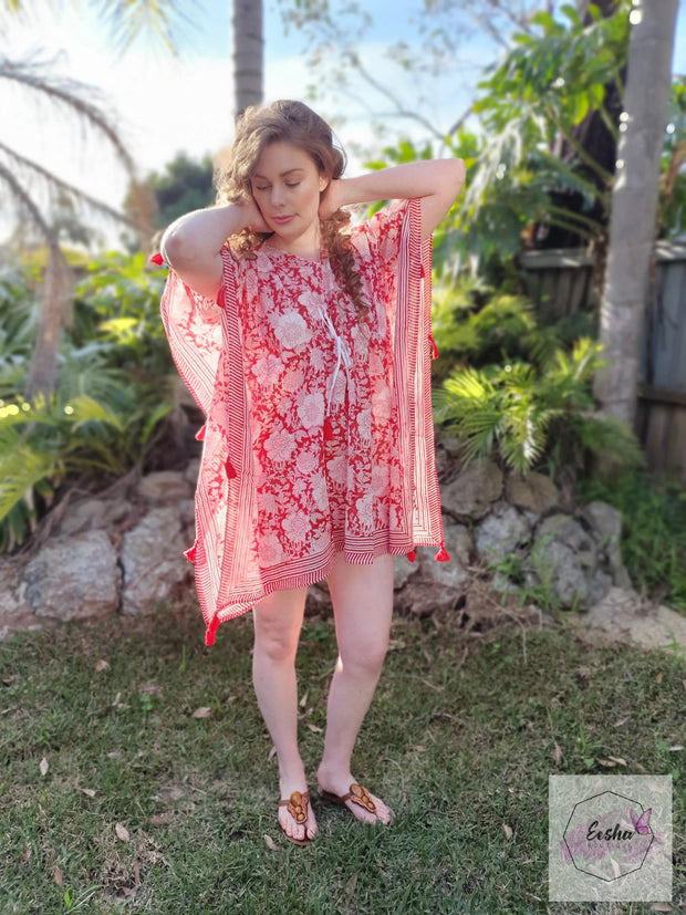 Short Kaftan - Red with Tussles