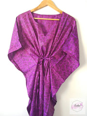 Purple Vintage Silk Long Kaftan
