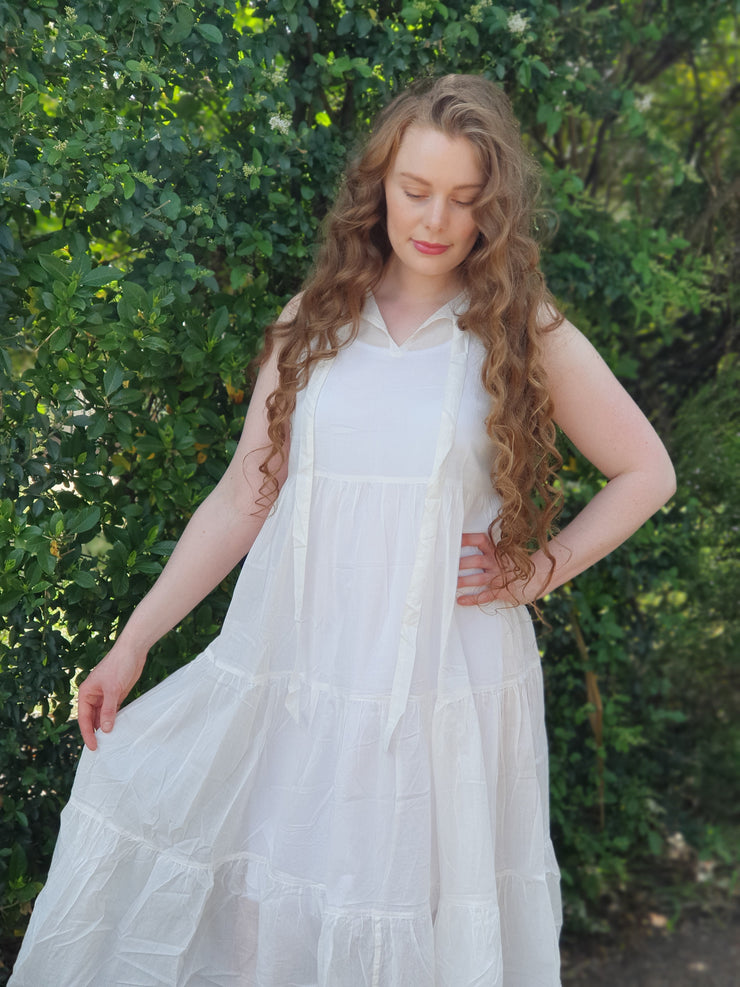 Kala - White Maxi Tiered Dress