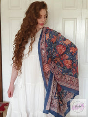 Hand Block Print Cotton Floral Sarong