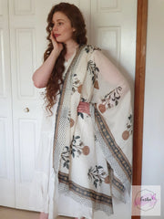 Block Print Cotton Voile Sarong Dupatta