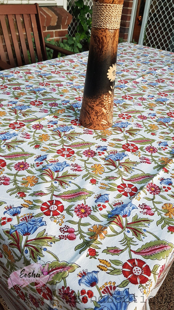 Hand Block Printed Table Cloth -  by EeshaBoutique - gshop, Indigo