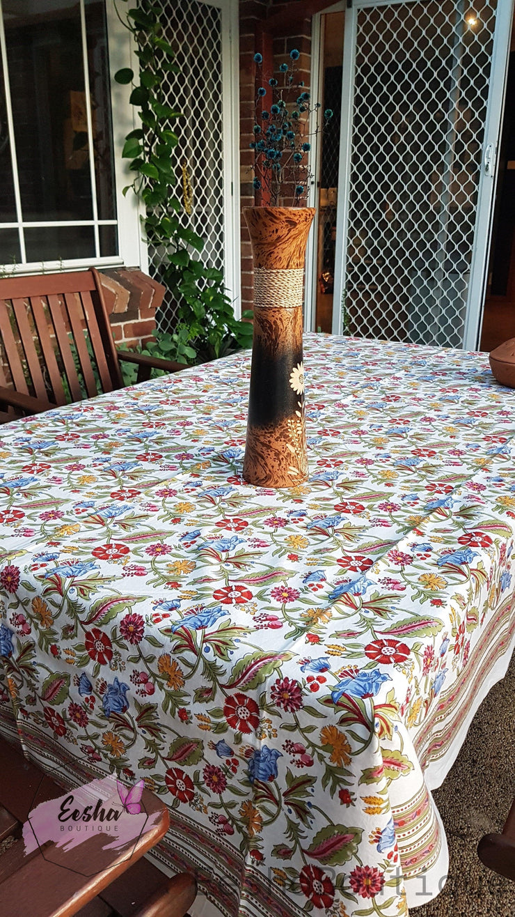 Hand Block Printed Table Cloth -  by EeshaBoutique - gshop, Indigo
