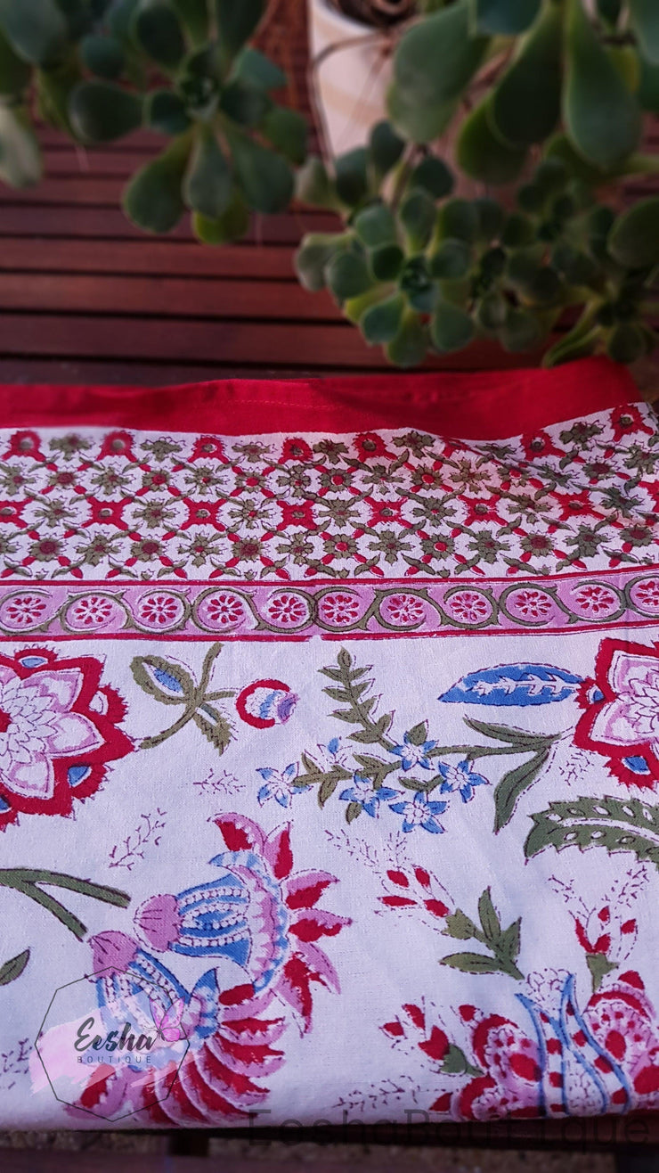 Hand Block Printed Table Cloth -  by EeshaBoutique - gshop, Indigo