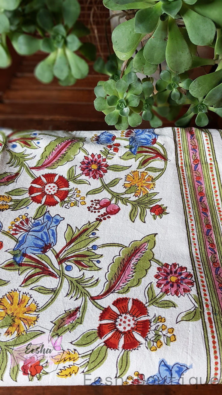 Hand Block Printed Table Cloth -  by EeshaBoutique - gshop, Indigo