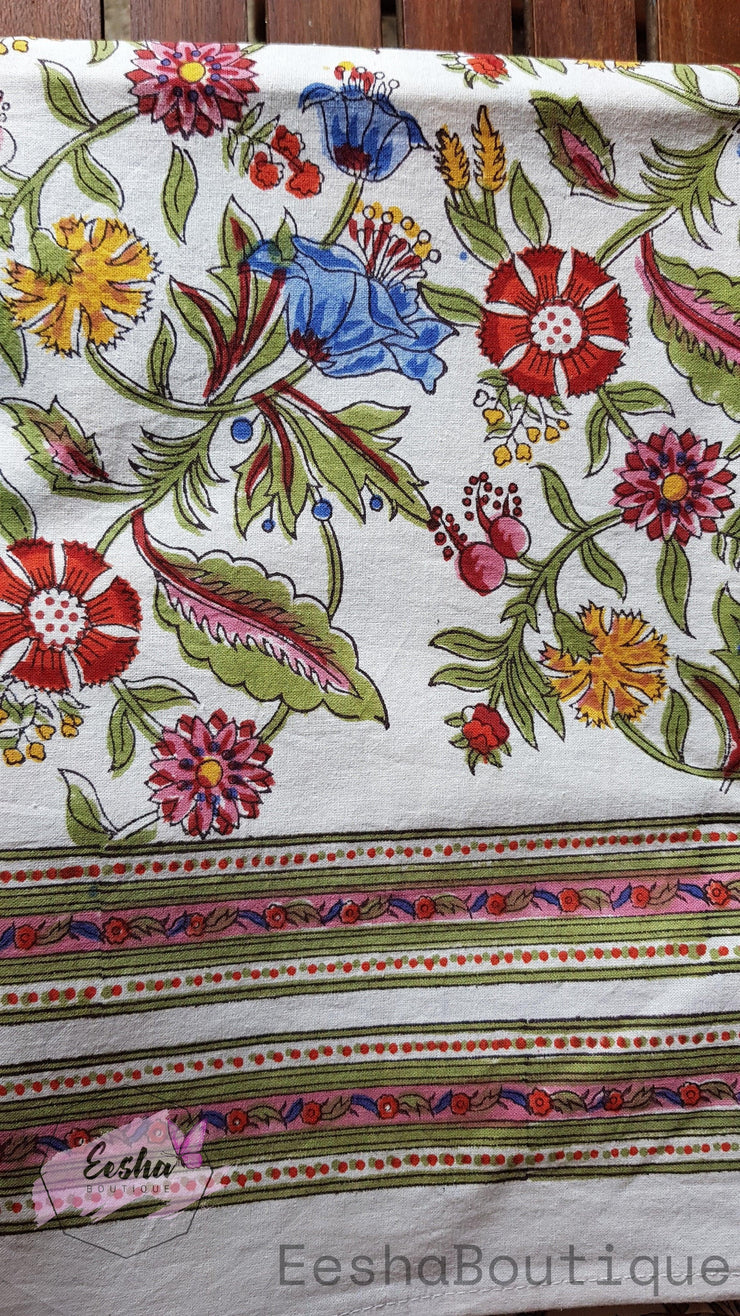 Hand Block Printed Table Cloth -  by EeshaBoutique - gshop, Indigo