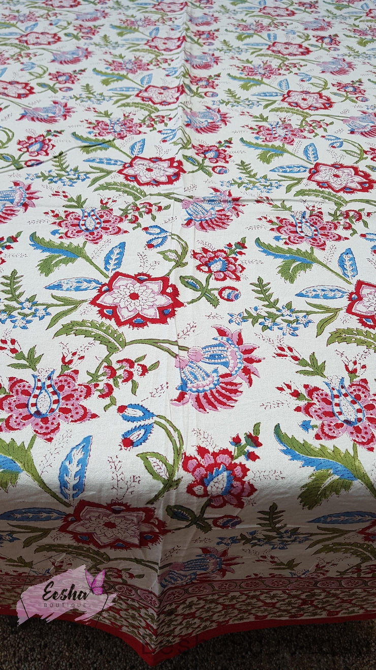 Hand Block Printed Table Cloth -  by EeshaBoutique - gshop, Indigo