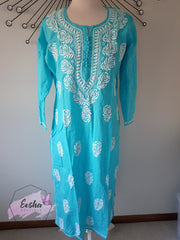 Rose Hand Embroidered Long Tunic Kurta