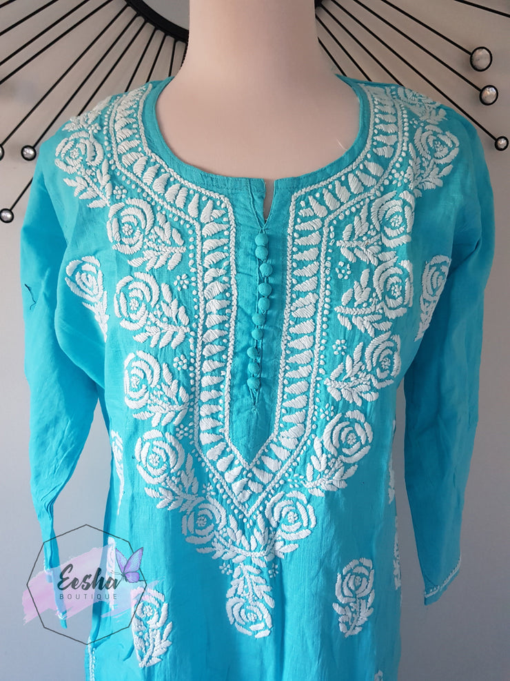 Rose Hand Embroidered Long Tunic Kurta