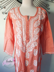 Rose Hand Embroidered Long Tunic Kurta