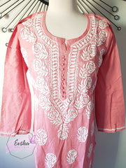 Rose Hand Embroidered Long Tunic Kurta
