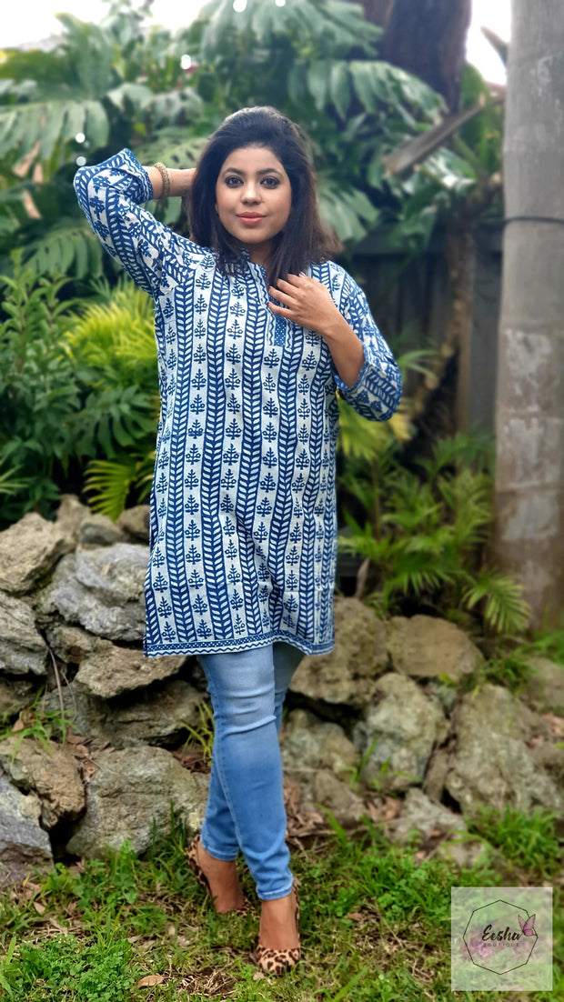 Indigo Hand Block Print Tunic